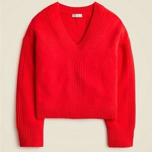 J Crew Relaxed V-Neck Sweater in Supersoft Yard Pullover Cropped XXS